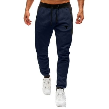 Stamzod Mens Sweatpants Fashion Patchwork Stretch Waist Drawstring Joggers Pants with Pocket Casual Loose Fit Gym Pants for Workout Running Training Navy XL