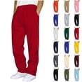 thumbnail image 1 of Stamzod Mens Sweatpants with Pockets Solid Color Elastic Waist Athletic Track Pants Men Casual Running Baggy Sweatpants Red XXXXXL, 1 of 6