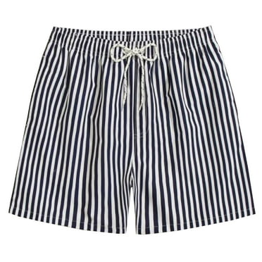 Stamzod Mens Swim Trunks Mesh Liner Quick Dry Mens Beach Shorts Casual Stripe Colorblock Drawstring Waist Mens Bathing Suit On Clearance