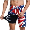 thumbnail image 1 of Stamzod Mens Swim Trunks with Compression Liner Quick Dry Beach Shorts Stretch Bathing Suit Men Swimwear Sky Blue M, 1 of 8