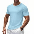 thumbnail image 1 of Stamzod Mens T-Shirts Solid Color Short Sleeve Oversized Tshirts for Men Casual Outdoor Running Gym Shirs Sky Blue XXXL, 1 of 7