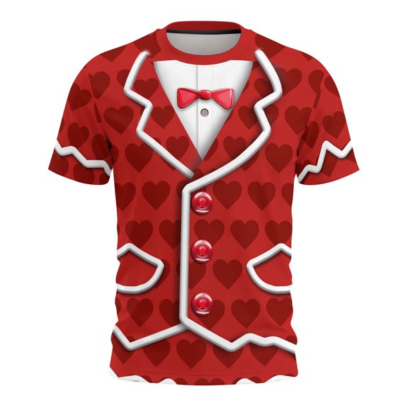 Stamzod Mens Tshirts Lover Heart Summer Short Sleeve Graphic Tee Loose Casual Crewneck T Shirts for Man Red P XL