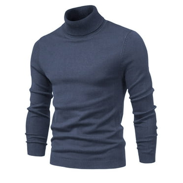 Stamzod Mens Turtleneck Pullover Sweaters Slim Fit Long Sleeves Plain Sweatshirt Casual Soft Warm Knitted Basic Top on Clearance