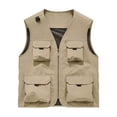 thumbnail image 1 of Stamzod Mens Vests Casual Lightweight Outdoor Cargo Vest Jacket for Fishing Work Travel Photo with Multi Pockets Khaki D 6XL, 1 of 9