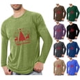 thumbnail image 1 of Stamzod Mens Workout Shirts Fashion Christmas Printed Crewneck Long Sleeve Oversized Tshirts Home Casual Pajama T-Shirts for Man Khaki-4 XXXXL, 1 of 5