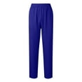 thumbnail image 1 of Stamzod Nursing Scrubs Trousers Pants for Women Solid Color Straight Trousers Pants for Women Elastic Waist Plus Size Pants with Pocket Blue XXXXL, 1 of 8