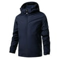 thumbnail image 1 of Stamzod Outdoor Athletic Raincoat for Men Solid Color Long Sleeve Waterproof Rain Jacket Men Casual Outerwear Plus Size Windbreaker Jackets for Men Dark Blue XXXL, 1 of 6