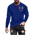 thumbnail image 1 of Stamzod Oversized Graphic Tshirts for Men Spring & Fall Crewneck Long Sleeve Shirts Daily Casual Workout Shirts for Men Blue XXL, 1 of 4