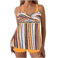 thumbnail image 1 of Stamzod Plus Size Bathing Suit for Women 2026 Beach Swimwear Two Piece Tummy Control Tankini Swimsuits with Shorts Orange-5 XXL, 1 of 6