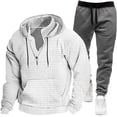 thumbnail image 1 of Stamzod Plus Size Lounge Sets for Men Long Sleeve Hooded Quarter Zip Pullover Men Tops Pants Athletic Set 2 Piece Track Suits Jogging Running Sweatsuits Sets, 1 of 5