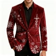thumbnail image 1 of Stamzod Plus Size Mens Sport Coats and Blazers Holiday Party Long Sleeve Christmas Corduroy Jacket One Button Dressy Casual Work Blazer with Pocket Men's Clothing Red U M, 1 of 6