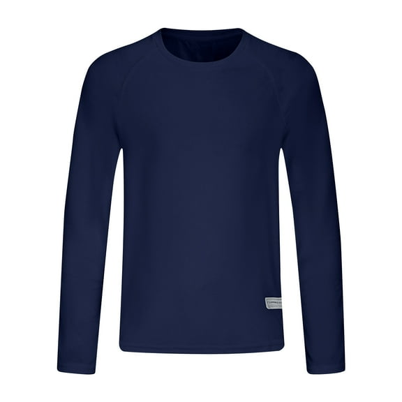 Stamzod Plus Size Shirts for Men Summer Solid Color Long Sleeve Sun Protection Tshirt Casual Lightweight Workout Shirts for Men Navy XXXXL