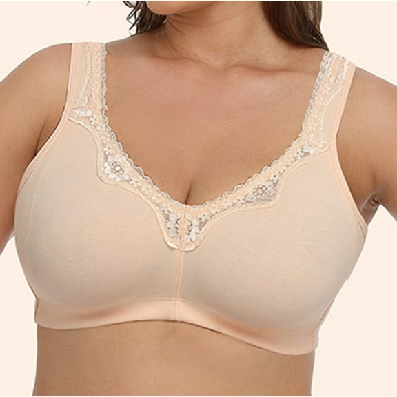 Stamzod Plus Size Womens Wireless Bra Wire Free Comfort Push Up Underwear Daily Bras Bralette