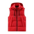 thumbnail image 1 of Stamzod Puffer Vest for Men Winter Solid Color Oversized Quilted Vests with Hood Outdoor Casual Sleeveless Jackets for Men Red K XXXXL, 1 of 5