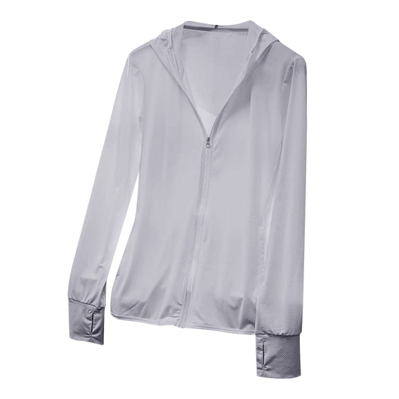 Stamzod Pus Size Long Sleeve Shirts for Men Summer Solid Color Zip Up Sun Hoodie Mens Casual Rash Guard Jacket for Outdoor Fishing Hiking Running Gray M