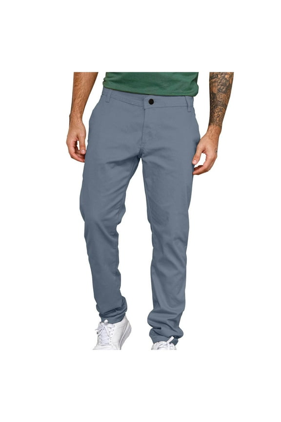 Rugged Work Pants for Men Slim Fit Straight Leg Golf Pants Men Wear-Resistanting Zipper Hiking Pants with Pockets