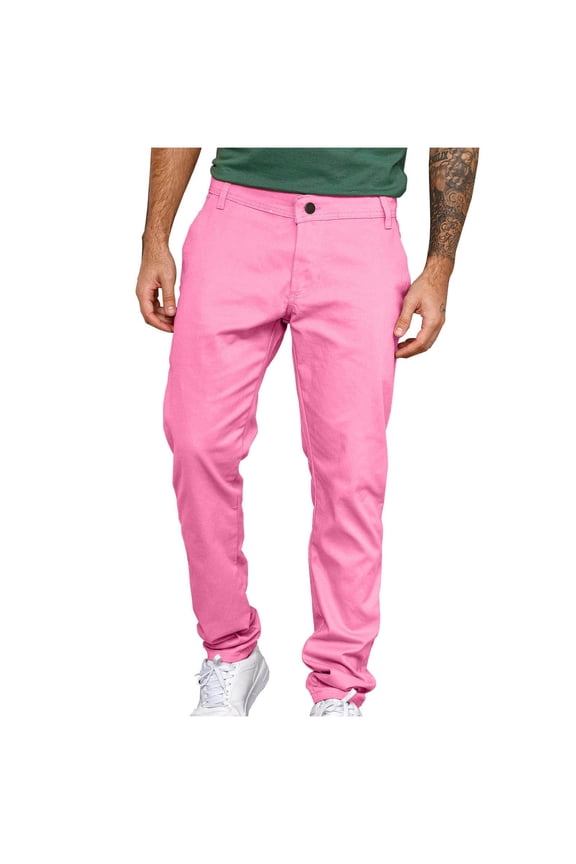 Rugged Work Pants for Men Slim Fit Straight Leg Golf Pants Men Wear-Resistanting Zipper Hiking Pants with Pockets