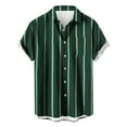 thumbnail image 1 of Stamzod Shirts for Men Short Sleeve Stripe Printed Casual Button down Lapel Summer Beach Shirts Plus Size Mens Shirts on Clearance, 1 of 4