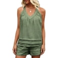 thumbnail image 1 of Stamzod Short Sets for Women Summer Cruise Outfits Two Piece Matching Lounge Sets with Pocket Beach Vacation Clothes Green XXL, 1 of 8
