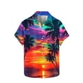 thumbnail image 1 of Stamzod Short Sleeve Button Down Men Plam Printed Hawaiian Shirt Casual Loose Summer Beach Tropical Shirts for Men Orange B S, 1 of 5