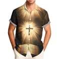 thumbnail image 1 of Stamzod Short Sleeve Button Down Men Shirt Print Casual Shirts Big & Tall Summer Beach Shirts Dark Gray XXXXXL, 1 of 6