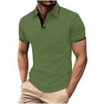 thumbnail image 1 of Stamzod Short Sleeve Dress Shirts for Men Summer Turndown Pullover Tops Business Casual Oversized Shirt for Men Green M, 1 of 5