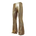 thumbnail image 1 of Stamzod Stage Performance Pants for Men Fashion Shiny Straight Flared Leg Pants Vintage Mens Trousers Pants Gold L, 1 of 7