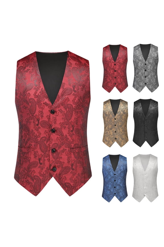 Suit Vest for Men Solid Color Sleeveless Button Up Work Waistcoat Mens Vests Dress Outerwear Yellow L