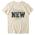 thumbnail image 1 of Stamzod Summer Basic Tees for Women Casual Loose New Year Eve Holiday Tshirt Women Round Neck Short Sleeve Shirts Beige B L, 1 of 2