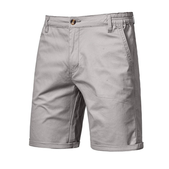 Stamzod Summer Golf Shorts Men Solid Color Flat Front Short with Pocket Activewear Dressy Casual Shorts for Men Gray B 34