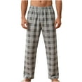 thumbnail image 1 of Stamzod Summer Pajama Pants Men Fashion Plaid Straight Soft Pajama Bottoms with Pockets Sleepwear Casual Oversized Pajamas for Men Gray S, 1 of 6