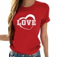 thumbnail image 1 of Stamzod Summer Shirts for Women Crewneck Lover Heart Valentines Tee Short Sleeve Casual Tops for Women 2025 Red X XL, 1 of 7