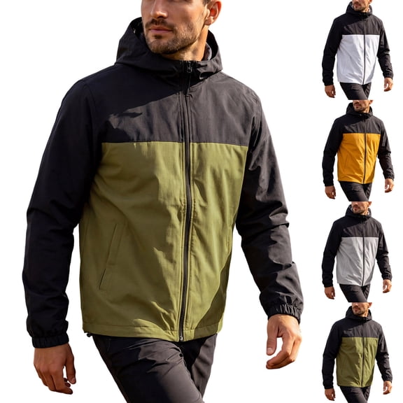 Stamzod Rain Jacket Men Lightweight Waterproof Windbreaker Jackets Casual Outdoor Hiking Rain Coats for Men