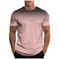 thumbnail image 1 of Stamzod Summer Tshirts Shirts for Men Fashion Gradient Print Short Sleeve Workout Tshirt Casual Crewneck Basic Tee Shirts Mens Gym Clothes Pink B XXL, 1 of 5