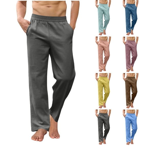 Stamzod Sweatpants for Men Elastic-Waist Casual Lounge Pants with Pocket Athletic Gym Yoga Workout Pants Dark Gray XXL