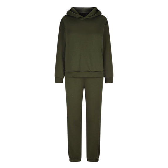 Stamzod Sweatsuits Women 2 Piece Outfit Fall Long Sleeve Pullover Hoodies and Sweatpants Set Casual Plus Size Athletic Sets for Women Army Green B S