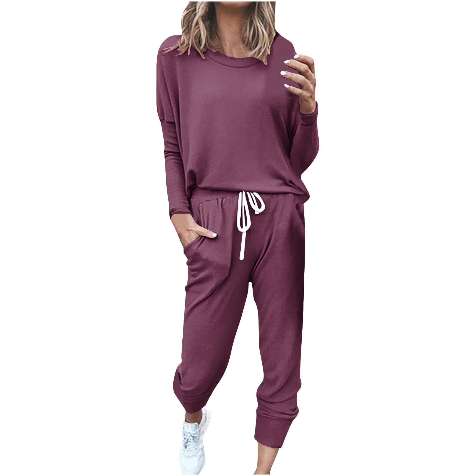 Stamzod Sweatsuits Womens Loungewear Set Tracksuit Long Sleeve Pajamas