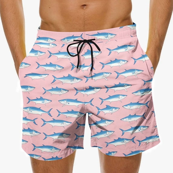 Stamzod Swimming Shorts for Men Quick Dry Swim Trunks Hawaiian Beach Shorts with Pocket Multicolor Z S