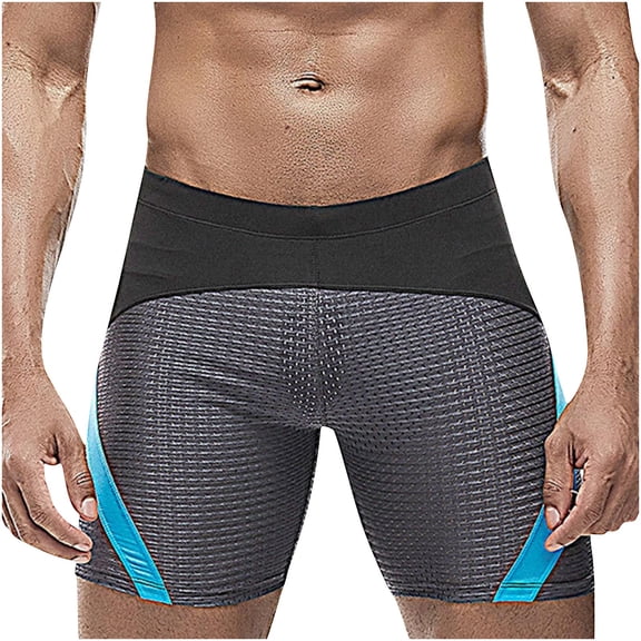 Stamzod Swimming Trunks for Men Solid Color Low Waist Swim Shorts Holiday Casual Stretch Beach Shorts for Men Gray XL