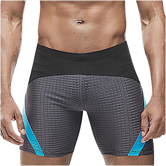 Stamzod Swimming Trunks for Men Solid Color Low Waist Swim Shorts Holiday Casual Stretch Beach Shorts for Men Gray XXL