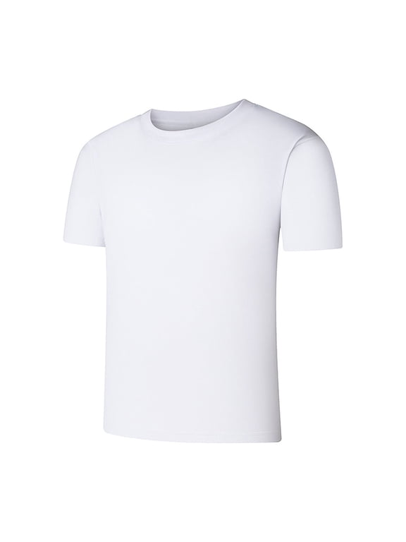 T-Shirts for Man Crew Neck Short Sleeve Plain Tshirts Casual Basic Tee Tops Workout Shirt White S