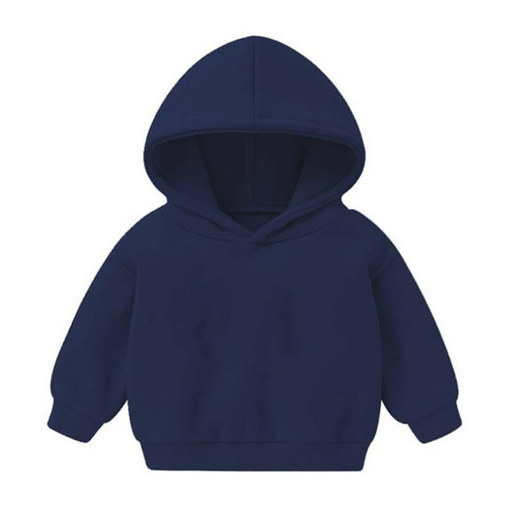 Stamzod Toddler Baby Boys Girls Hooded Down Jacket Winter Warm Pullover Coat Kids Jacket Solid Color Fashion Long Sleeved Baby Outerwear