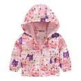 thumbnail image 1 of Stamzod Toddler Boys Girls Raincoat Cute print Hoodie Lightweight Kids Rain Jacket Windbreaker long sleeve Outwear Coat 2-8Y, 1 of 8