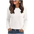 thumbnail image 1 of Stamzod Tops for Women Trendy Crew Neck Long Sleeve Knitted Shirts Fall Fashion Dressy Casual Blouses, 1 of 6