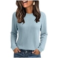 thumbnail image 1 of Stamzod Tops for Women Trendy Crew Neck Long Sleeve Knitted Shirts Fall Fashion Dressy Casual Blouses, 1 of 6