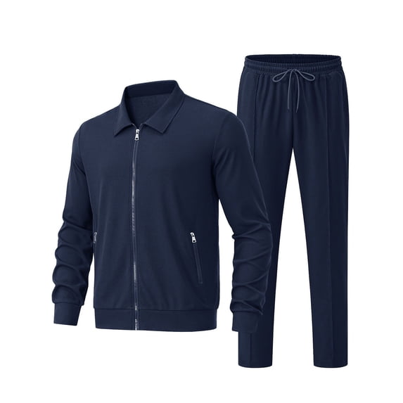 Stamzod Track Suits Mens 2 Piece Outfits Long Sleeve Zip Up Jacket and Pants Sweatsuits Sets Fall Winter Tracksuit XXL