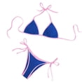 thumbnail image 1 of Stamzod Triangle Bikini Sets for Women Two Piece Drawstring Bathing Suits High Cut Cheeky Swimsuit Summer Beach Swimwear Blue-1 L, 1 of 5