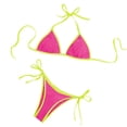 thumbnail image 1 of Stamzod Triangle Bikini Sets for Women Two Piece Drawstring Bathing Suits High Cut Cheeky Swimsuit Summer Beach Swimwear Hot Pink-1 XS, 1 of 5