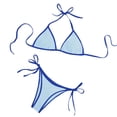 thumbnail image 1 of Stamzod Triangle Bikini Sets for Women Two Piece Drawstring Bathing Suits High Cut Cheeky Swimsuit Summer Beach Swimwear Light Blue-1 S, 1 of 5