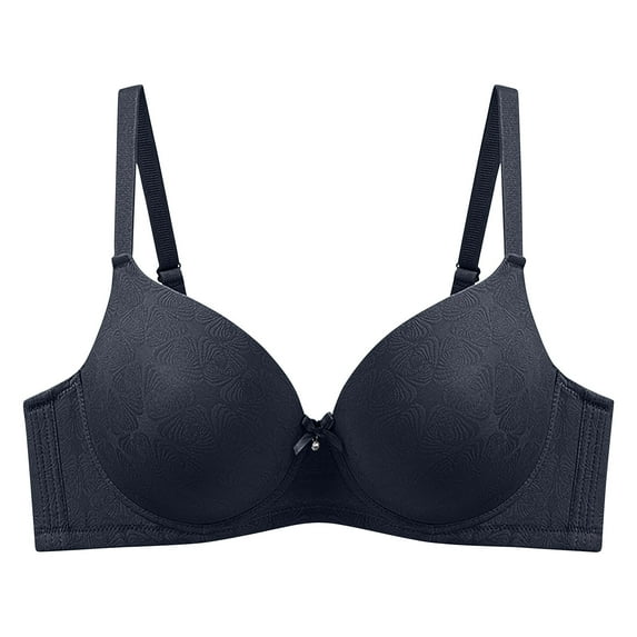 Stamzod Truekind Bras for Women Supportive Push Up Bra Scalloped Seamless Bra Everyday Bras Underwire Bras for Women Black 85D